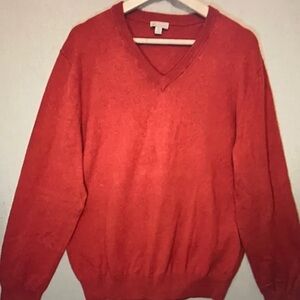 Gap Men’s Cotton Cashmere Sweater V Neck Red Soft Travel Holiday Casual XL